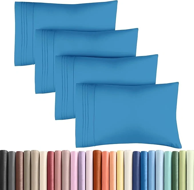 Clean Queen Pillow Cases Set of 4 – Ultra Soft Hotel Quality Pillowcase Covers – Comfy Cozy amp Wrinkle – Shrink Stain amp Fade Resistant – Machine Washable Pillow Protectors – 4 Piece Set – Denim Blue Convenient