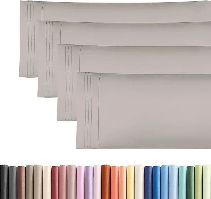 World-Class Body Pillowcases Set of 4-20×54 Long Body Pillow Case – Soft Body Pillow Cover for Sleeping amp Side Sleepers – Comfy Breathable amp Fade – Machine Washable w Envelope Enclosure – Light Grey Dependable