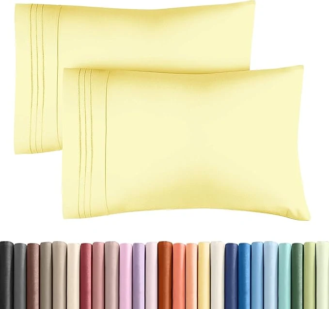 Sustainable Queen Pillow Cases Set of 2 – Ultra Soft Hotel Quality Pillowcase Covers – Comfy Cozy amp Wrinkle – Shrinkage Stain and Fade Resistant – Machine Washable Pillow Protectors – 2 Piece Set – Yellow World-Class
