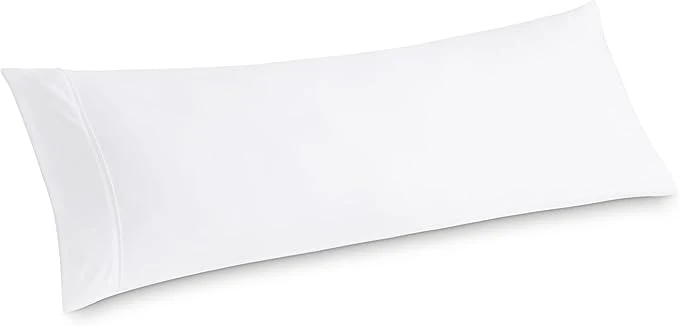 Original Bedsure Body Pillow Case Cover – White Brushed Microfiber Long Pillow Cases Ultra Soft and Cozy Body Pillowcase with Envelope Closure for Kids Wrinkle Fade Resistant 1 Pack 20×54 Inches High-Quality