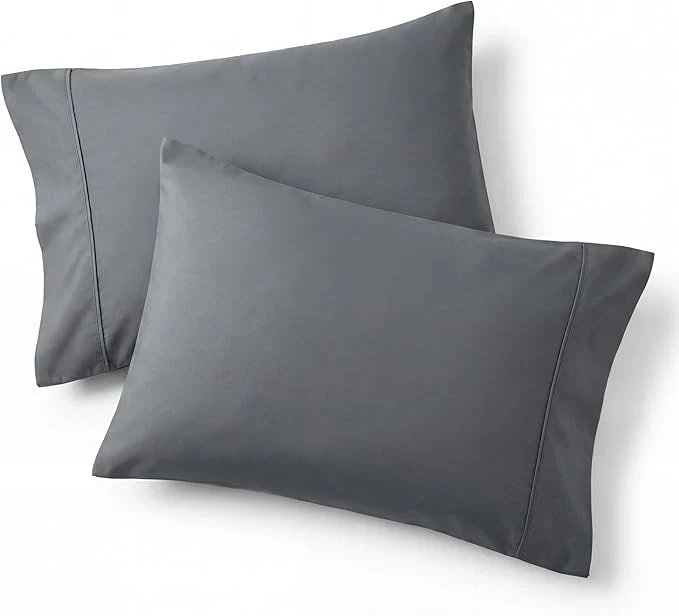 Flexible Bedsure Pillow Cases Standard Size Set of 2 – Dark Grey Brushed Microfiber Pillowcases Super Soft and Cozy Pillow Case Covers with Envelope Closure for Kids Wrinkle Fade Resistant 20×26 Inches Traditional