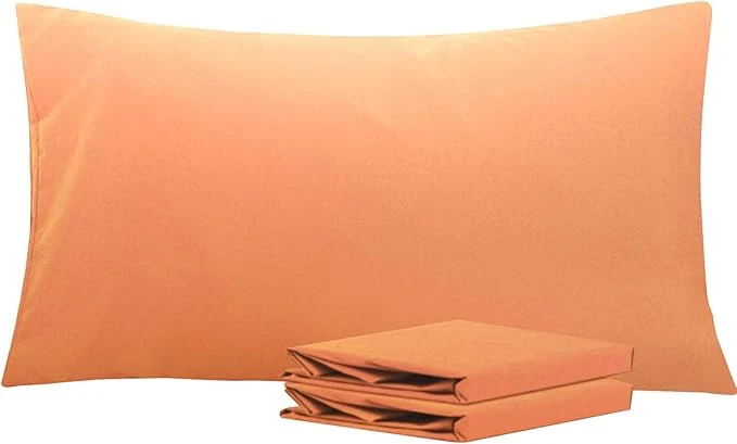 Classic NTBAY King Pillowcase Set – 2 Pack Brushed Microfiber 20×40 Pillowcases – Soft Wrinkle- Fade-Resistant Stain-Resistant Pale Orange Pillowcases with Envelope Closure – 20×40 Inches Pale Orange Secure