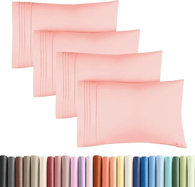 Proven Standard Pillow Cases Set of 4 – Ultra Soft Hotel Quality Pillowcase Covers – Comfy Bedding for Women Men Kids amp Teens – Machine Washable Pillow Protectors – 4 Piece Set – Standard Size Baby Pink Contemporary