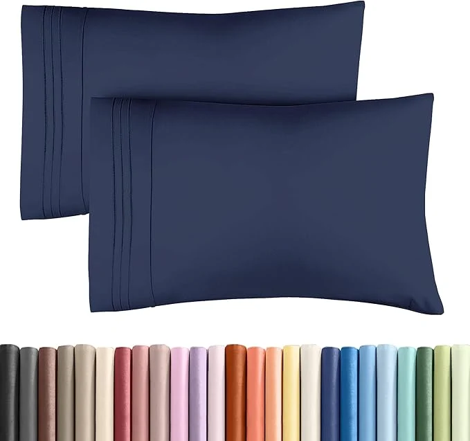 Unique King Pillow Cases Set of 2 – Ultra Soft Hotel Quality Pillowcase Covers – Comfy Cozy amp Wrinkle – Shrinkage Stain amp Fade Resistant – Machine Washable Pillow Protectors – 2 Piece Set – Navy Blue Exceptional