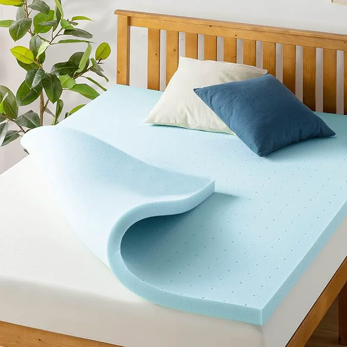 Traditional Price Mattress 2-inch Ventilated Gel Memory Foam Topper – Twin Dorm Essentials Blue Soft