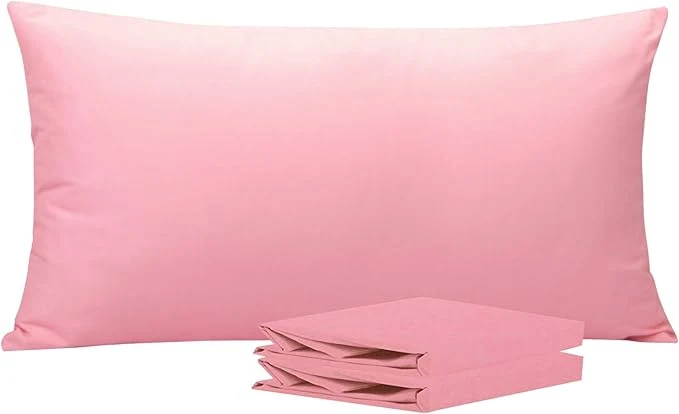 Unique NTBAY King Pillowcase Set – 2 Pack Brushed Microfiber 20×36 Pillowcases – Soft Wrinkle- Fade-Resistant Stain-Resistant Pink Pillowcases with Envelope Closure – 20×36 Inches Pink User-Friendly