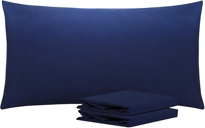 Traditional NTBAY King Pillowcase Set – 2 Pack Brushed Microfiber 20×36 Pillowcases – Soft Wrinkle- Fade-Resistant Stain-Resistant Navy Pillowcases with Envelope Closure – 20×36 Inches Navy Stylish