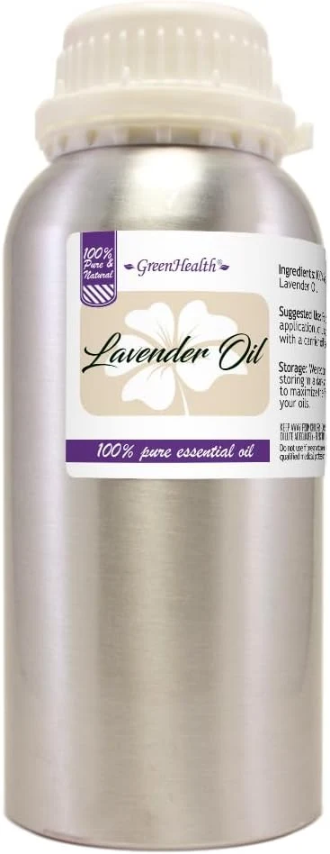 High-Performance GreenHealth Lavender Essential Oil – 16 fl oz – Pure Uncut – Aluminum Reusable