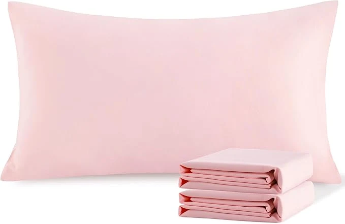 Outstanding NTBAY King Pillowcase Set – 2 Pack Brushed Microfiber 20×40 Pillowcases – Soft Wrinkle- Fade-Resistant Stain-Resistant Blush Pink Pillowcases with Envelope Closure – 20×40 Inches Blush Pink Casual