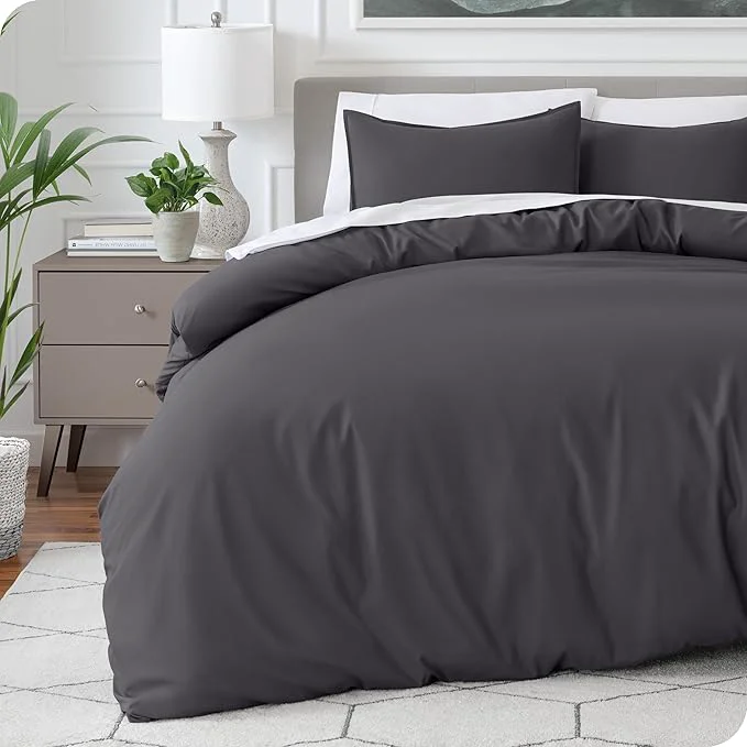 Safe Bare Home Bedding Duvet Cover Oversized Queen – Premium 1800 Super Soft Collection – Lightweight Cooling – Soft Breathable Bedding Duvet Cover Oversized Queen Forged Iron Grey Efficient