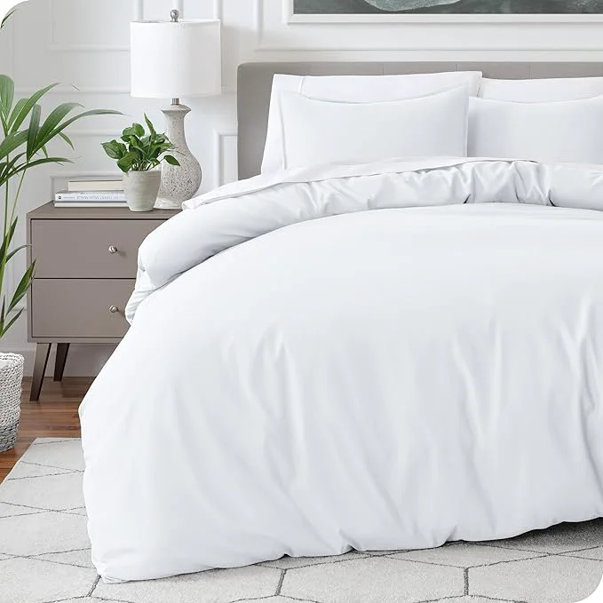 Stylish Bare Home Bedding Duvet Cover Oversized King Size – Premium 1800 Super Soft Collection – Lightweight Cooling Duvet Cover – Soft Breathable Bedding Oversized King White Verified