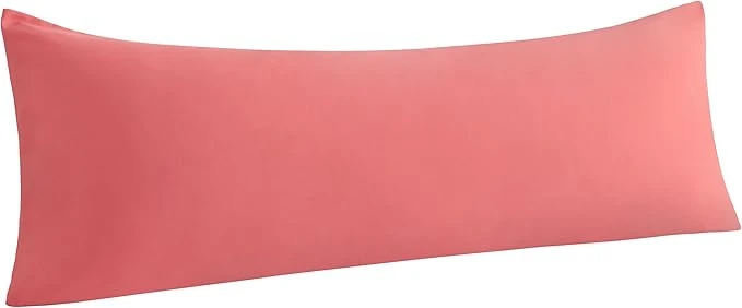 Recyclable NTBAY Body Pillowcase – Brushed Microfiber 20×54 Pillowcase – Soft Wrinkle- Fade-Resistant Stain-Resistant Coral Pink Body Pillow Cover with Envelope Closure – 20×54 Inches Coral Pink Minimalist
