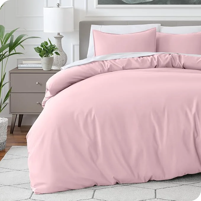 Versatile Bare Home Bedding Duvet Cover Extra Long Size – Premium 1800 Super Soft Collection – Lightweight Cooling – Soft Breathable Bedding Duvet Cover Twin Twin XL Dusty Pink Eco-Friendly