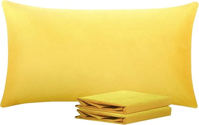Quality NTBAY King Pillowcase Set – 2 Pack Brushed Microfiber 20×36 Pillowcases – Soft Wrinkle- Fade-Resistant Stain-Resistant Yellow Pillowcases with Envelope Closure – 20×36 Inches Yellow Detailed