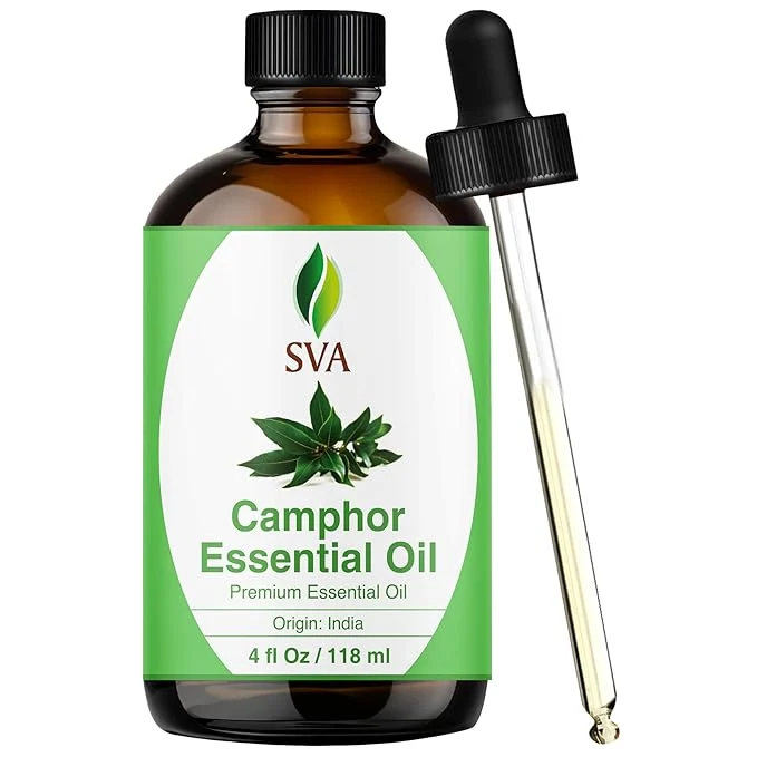 Trendy SVA Camphor Essential Oil – 4 Fl Oz – Natural Camphor Oil Verified