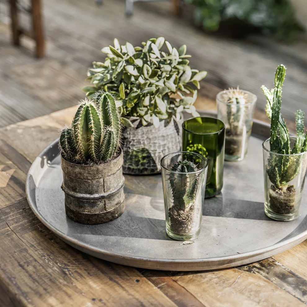 Reusable Rond metalen dienblad Crafted