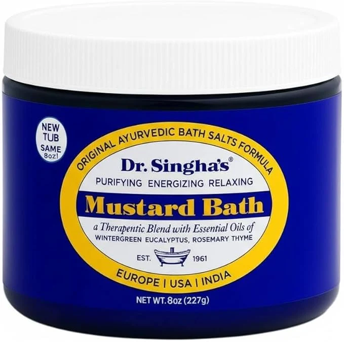 Modern Dr. Singha’s Mustard Bath Salts – 8 oz Herbal Bath Soak – Made in USA Breathable