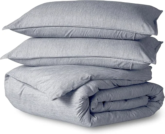 Modern Bare Home Bedding Duvet Cover Oversized Queen Size – Premium 1800 Super Soft Collection – Lightweight Duvet Cover – Soft Textured Oversized Queen Heathered Midnight Blue Convenient