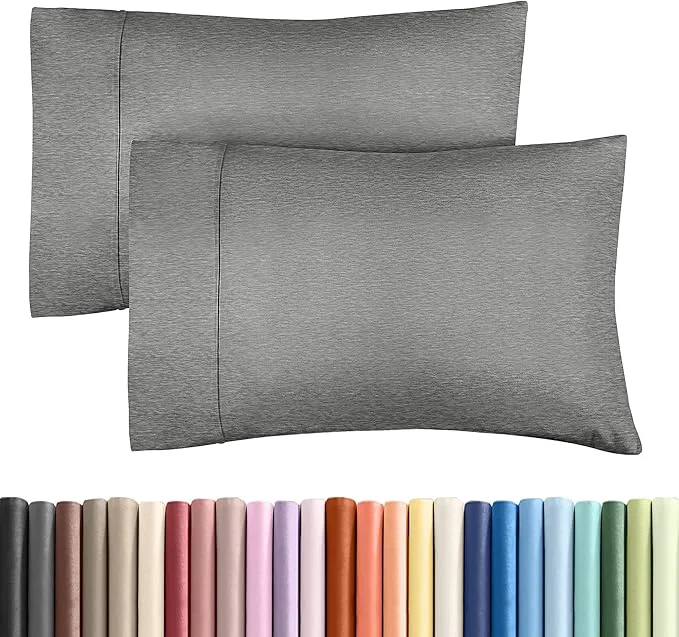 Expertly Made Queen Pillow Cases Set of 2 – Ultra Soft Hotel Quality Pillowcase Covers – Comfy Cozy amp Wrinkle – Shrinkage and Fade Resistant – Machine Washable Pillow Protectors – 2 Piece Set – Heathered Grey Practical