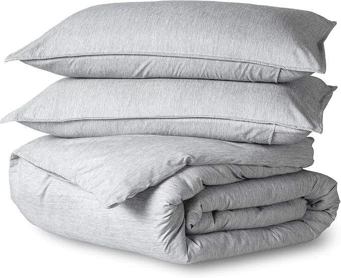 Expertly Made Bare Home Bedding Duvet Cover Oversized Queen Size – Premium 1800 Super Soft Duvet Covers Collection – Lightweight amp Soft Textured Bedding Oversized Queen Heathered Pewter Sophisticated
