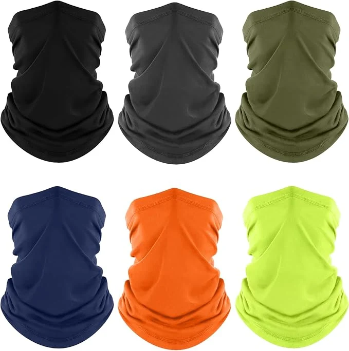 Fast Fuinloth Neck Gaiter 6 Pack Cooling UV Protection Bandana Face Mask Gator Scarf Minimalist