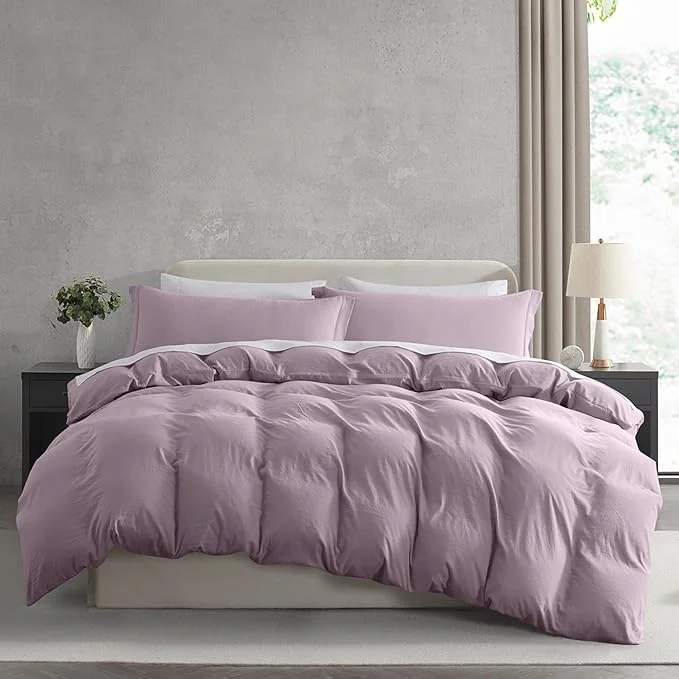 Genuine Nestl Twin Duvet Cover Set – Soft Prewashed Dusty Purple Duvet Cover Twin Twin XL 2 Piece with Zipper Closure 1 Duvet Cover 68×90 inches and 1 Pillow Sham Trusted