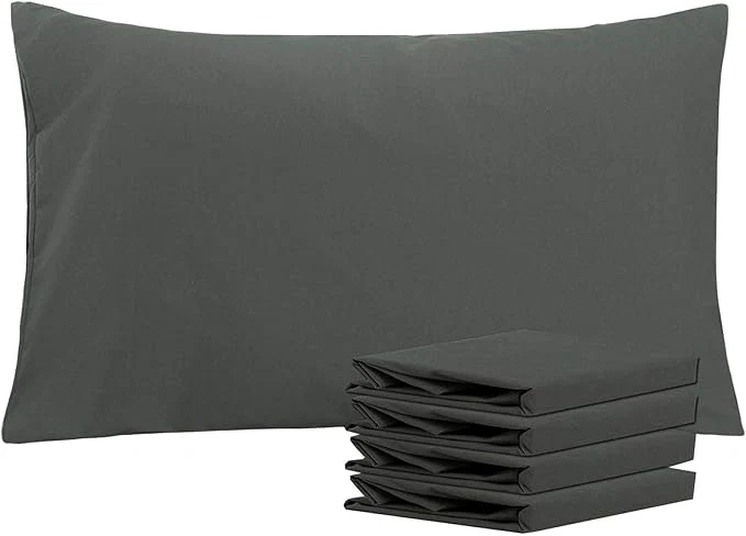 Quality NTBAY Queen Pillowcase Set – 4 Pack Brushed Microfiber 20×30 Pillowcases – Soft Wrinkle- Fade-Resistant Stain-Resistant Dark Grey Pillowcases with Envelope Closure – 20×30 Inches Dark Grey Smooth