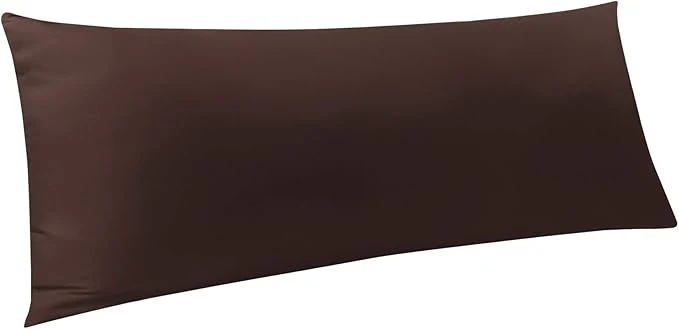 Prestigious NTBAY Body Pillowcase – Brushed Microfiber 20×54 Pillowcase – Soft Wrinkle- Fade-Resistant Stain-Resistant Dark Brown Body Pillow Cover with Envelope Closure – 20×54 Inches Dark Brown Durable