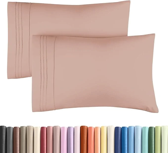 Unique Standard Pillow Cases Set of 2 – Ultra-Soft Hotel Quality Pillowcase Covers – Comfy amp Wrinkle – Stain and Fade Resistant – Machine Washable Pillow Protectors – 2 Piece Set – Standard Mauve Secure