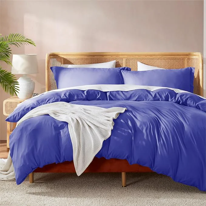 Trusted Nestl Royal Blue Duvet Cover Full Size – Soft Double Brushed Full Size Duvet Cover Set 3 Piece with Button Closure 1 Duvet Cover 80×90 inches and 2 Pillow Shams Consistent