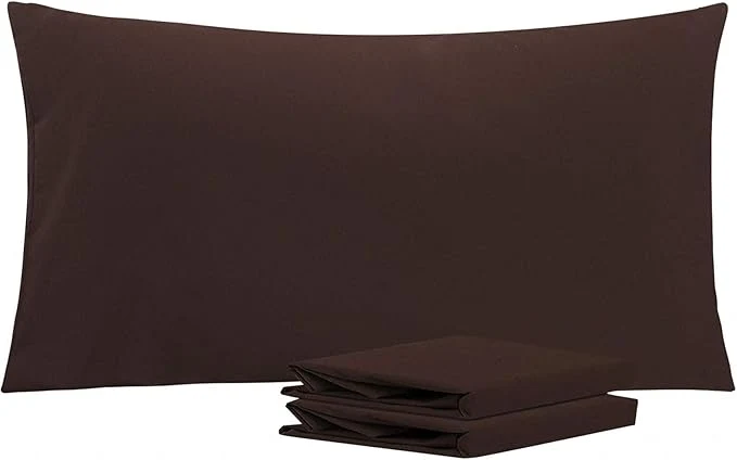 Versatile NTBAY King Pillowcase Set – 2 Pack Brushed Microfiber 20×40 Pillowcases – Soft Wrinkle- Fade-Resistant Stain-Resistant Dark Brown Pillowcases with Envelope Closure – 20×40 Inches Dark Brown Convenient