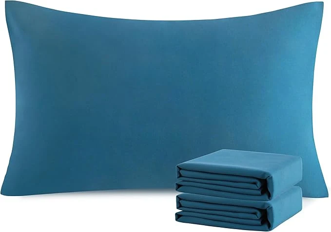 Quality NTBAY Standard Pillowcase Set – 2 Pack Brushed Microfiber 20×26 Pillowcases – Soft Wrinkle- Fade-Resistant Stain-Resistant Teal Blue Pillowcases with Envelope Closure – 20×26 Inches Teal Blue Trendy