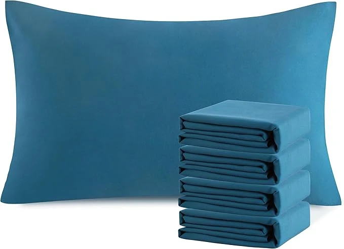 Verified NTBAY Queen Pillowcase Set – 4 Pack Brushed Microfiber 20×30 Pillowcases – Soft Wrinkle- Fade-Resistant Stain-Resistant Teal Blue Pillowcases with Envelope Closure – 20×30 Inches Teal Blue Sophisticated
