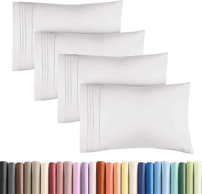 Refined King Standard Pillow Cases Set of 4 – Soft Hotel Quality Pillowcase Covers – Comfy Bedding for Women Men Kids amp Teens – Machine Washable Pillow Protectors – 4 Piece Set – King Standard French Grey Practical