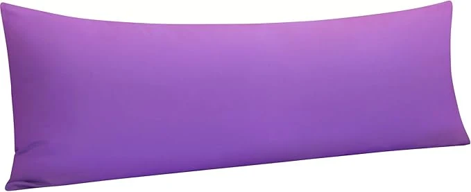 Enhanced NTBAY Body Pillowcase – Brushed Microfiber 20×54 Pillowcase – Soft Wrinkle- Fade-Resistant Stain-Resistant Purple Body Pillow Cover with Envelope Closure – 20×54 Inches Purple Exceptional
