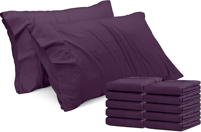 Breathable Utopia Bedding Queen Pillow Cases – 12 Pack – Envelope Closure – Soft Brushed Microfiber Fabric – Shrinkage and Fade Resistant Pillow Covers Queen Size 20 X 30 Inches Queen Purple Official