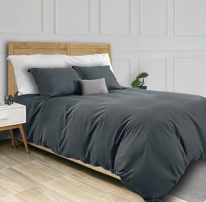 Top-Quality White Classic Grey Duvet Cover King Size Microfiber Duvet Cover with Zipper Set of 1 Down Comforter Cover with 2 Pillow Shams Luxury Comforter Cover King Size Comforter Not Included Original