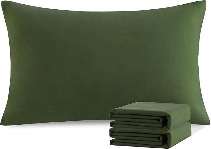 Reliable NTBAY Standard Pillowcase Set – 2 Pack Brushed Microfiber 20×26 Pillowcases – Soft Wrinkle- Fade-Resistant Stain-Resistant Olive Green Pillowcases with Envelope Closure – 20×26 Inches Quality