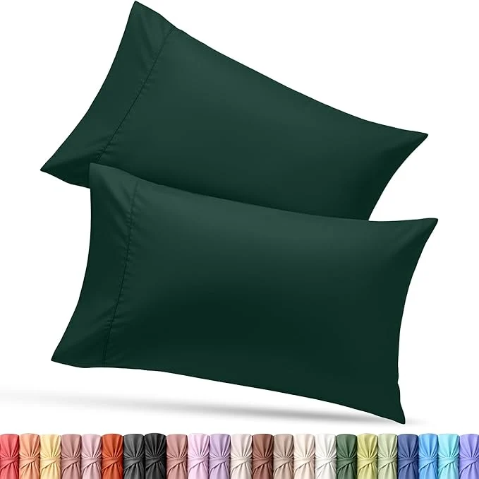 Expertly Made Utopia Bedding Standard Pillow Cases – 2 Pack – Envelope Closure – Soft Brushed Microfiber Fabric – Shrinkage and Fade Resistant Pillow Covers Standard Size 20 X 26 Inches Standard Emerald Superior