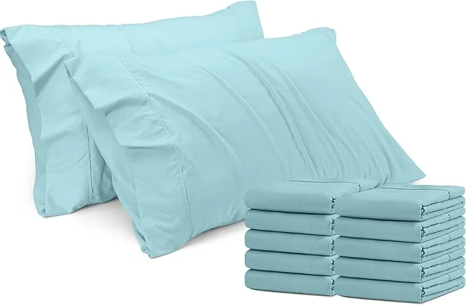 High-Quality Utopia Bedding Queen Pillow Cases – 12 Pack – Envelope Closure – Soft Brushed Microfiber Fabric – Shrinkage and Fade Resistant Pillow Covers Queen Size 20 X 30 Inches Queen Spa Blue High-End