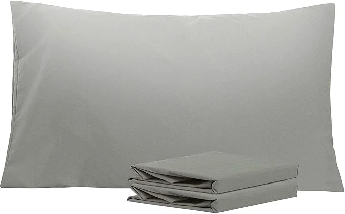 Solid NTBAY King Pillowcase Set – 2 Pack Brushed Microfiber 20×36 Pillowcases – Soft Wrinkle- Fade-Resistant Stain-Resistant Smoke Grey Pillowcases with Envelope Closure – 20×36 Inches Smoke Grey Carefully Designed