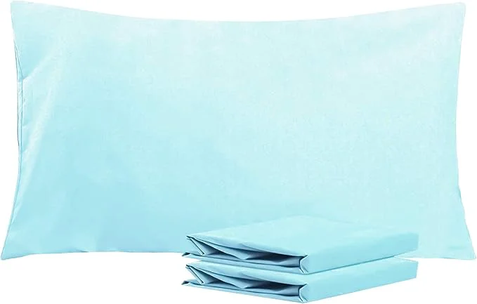 Natural NTBAY King Pillowcase Set – 2 Pack Brushed Microfiber 20×36 Pillowcases – Soft Wrinkle- Fade-Resistant Stain-Resistant Aqua Pillowcases with Envelope Closure – 20×36 Inches Aqua Classic