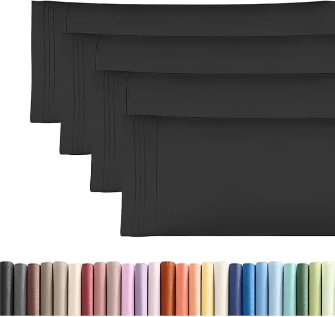 Detailed Body Pillowcases Set of 4-20×54 Long Body Pillow Case – Soft Body Pillow Cover for Sleeping amp Side Sleepers – Comfy Cozy Breathable amp Fade – Machine Washable w Envelope Enclosure – Black Trusted