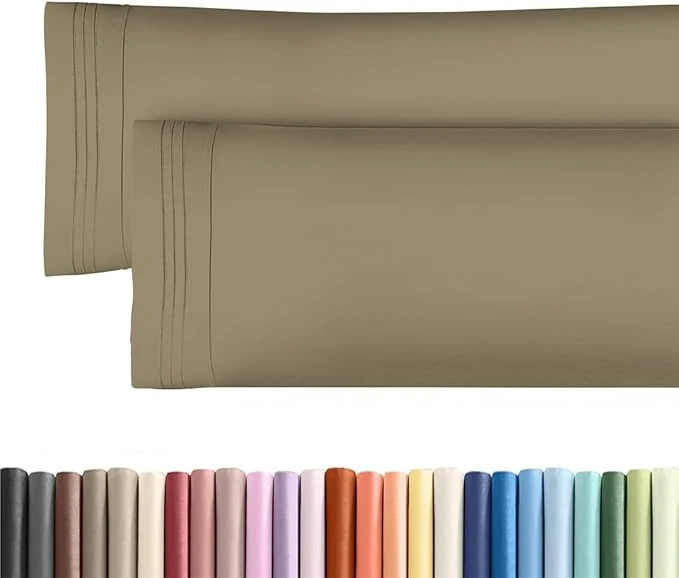 Breathable Body Pillowcases Set of 2-20×54 Long Body Pillow Case – Soft Body Pillow Cover for Sleeping amp Side Sleepers – Comfy Wrinkle amp Fade – Machine Washable w Envelope Enclosure Khaki Proven