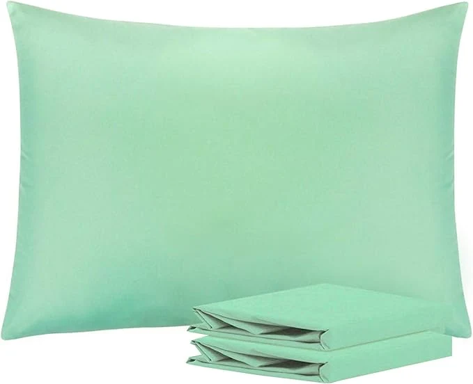 Innovative NTBAY Standard Pillowcase Set – 2 Pack Brushed Microfiber 20×26 Pillowcases – Soft Wrinkle- Fade-Resistant Stain-Resistant Sea Green Pillowcases with Envelope Closure – 20×26 Inches Sea Green Exceptional
