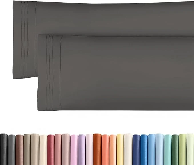 Next-Generation Body Pillowcases Set of 2-20×54 Long Body Pillow Case – Soft Body Pillow Cover for Sleeping amp Side Sleepers – Comfy Wrinkle amp Fade – Machine Washable w Envelope Enclosure Charcoal Smooth