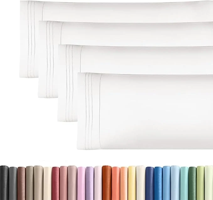 Trendy Body Pillowcases Set of 4-20×54 Long Body Pillow Case – Soft Body Pillow Cover for Sleeping amp Side Sleepers – Comfy Cozy Breathable amp Fade – Machine Washable w Envelope Enclosure – White