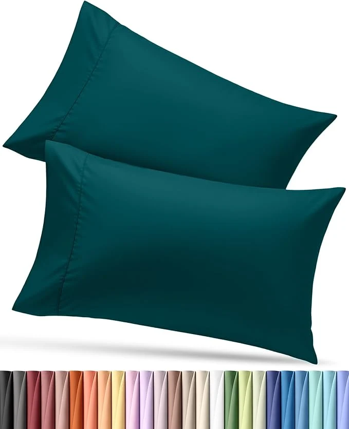 Fashionable Utopia Bedding Pillow Cases King Size 2-Pack – Soft Brushed Microfiber – Envelope Closure – for Hospitals Hotels Guest Rooms – Oeko-TEX 20×40 Inches Teal Enhanced