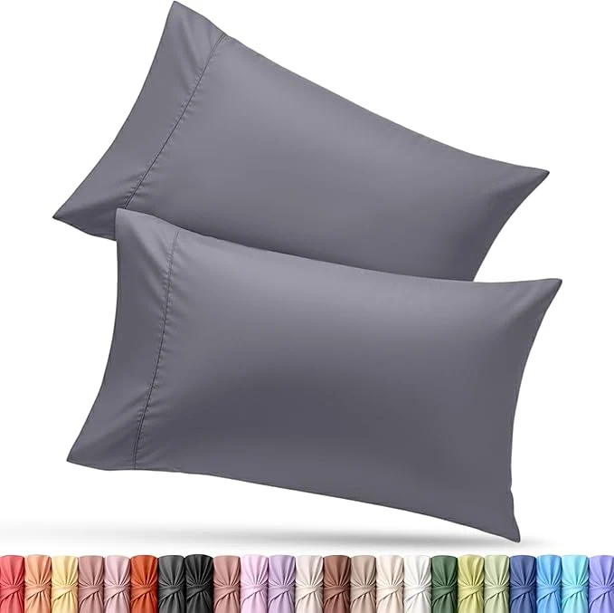 Premium Utopia Bedding Pillow Cases Queen Size 2-Pack – Soft Brushed Microfiber – Envelope Closure – for Hospitals Hotels Guest Rooms – Oeko-TEX 20×26 Inches Grey Traditional