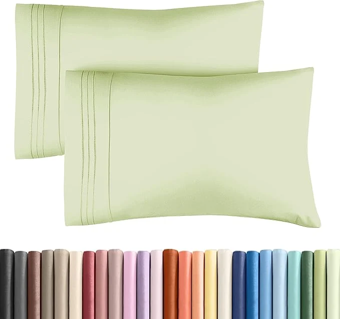 Specialty King Pillow Cases Set of 2 – Ultra Soft Hotel Quality Pillowcase Covers – Comfy Cozy amp Wrinkle – Shrinkage amp Fade Resistant – Machine Washable Pillow Protectors – 2 Piece Set – Light Sage Green Smooth